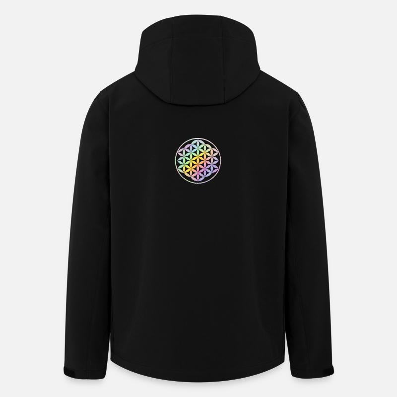 Blume des Lebens - Recycelte Männer Softshell-Jacke von Stanley/Stella - Schwarz