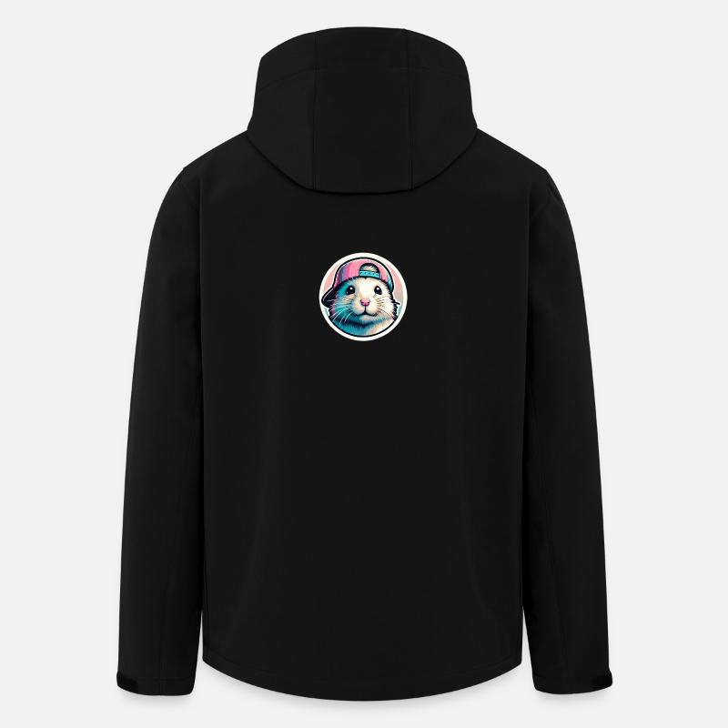 Hamster with cap in pastel - Men’s Recycled Softshell Jacket by Stanley/Stella - black