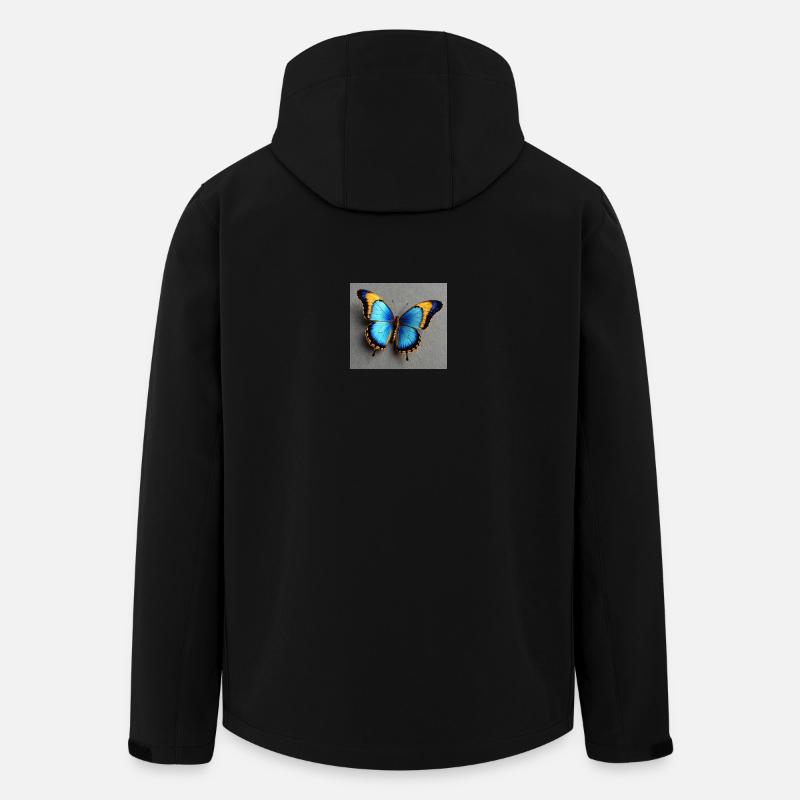 Kobaltblauer Schmetterling mit Orangenkante - Recycelte Männer Softshell-Jacke von Stanley/Stella - Schwarz