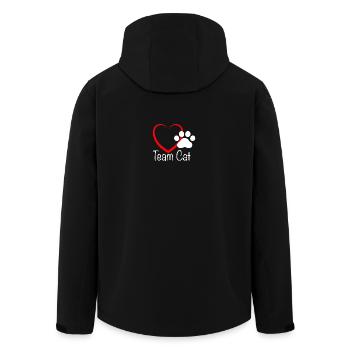 Team Cat mit Herzchen - Recycelte Männer Softshell-Jacke von Stanley/Stella - Schwarz - Hinten - AI Model Male 185 light (185cm)
