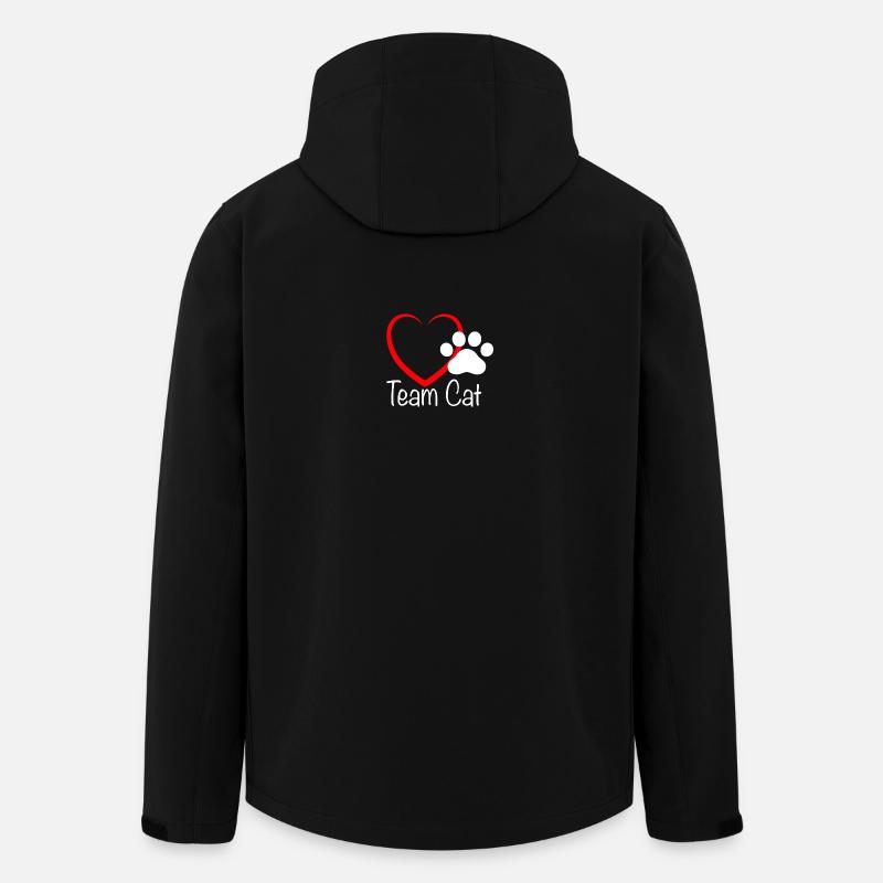Team Cat mit Herzchen - Recycelte Männer Softshell-Jacke von Stanley/Stella - Schwarz