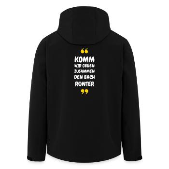 Komm wir gehen zusammen den Bach runter - Recycelte Männer Softshell-Jacke von Stanley/Stella - Schwarz - Hinten - AI Model Male 185 light (185cm)