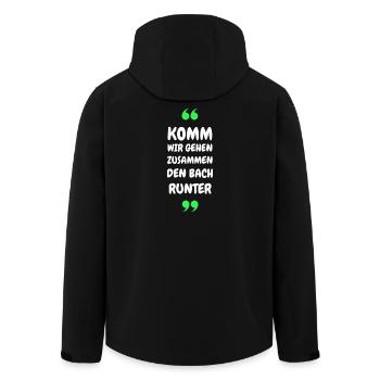 Komm wir gehen zusammen den Bach runter - Recycelte Männer Softshell-Jacke von Stanley/Stella - Schwarz - Hinten - AI Model Male 185 light (185cm)