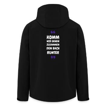 Komm wir gehen zusammen den Bach runter - Recycelte Männer Softshell-Jacke von Stanley/Stella - Schwarz - Hinten - AI Model Male 185 light (185cm)