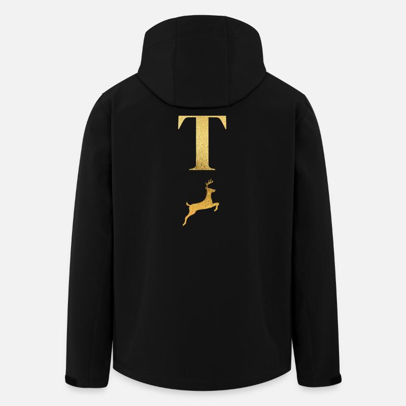 Buchstabe t goldener Hirsch - Geschenkidee - Recycelte Männer Softshell-Jacke von Stanley/Stella - Schwarz