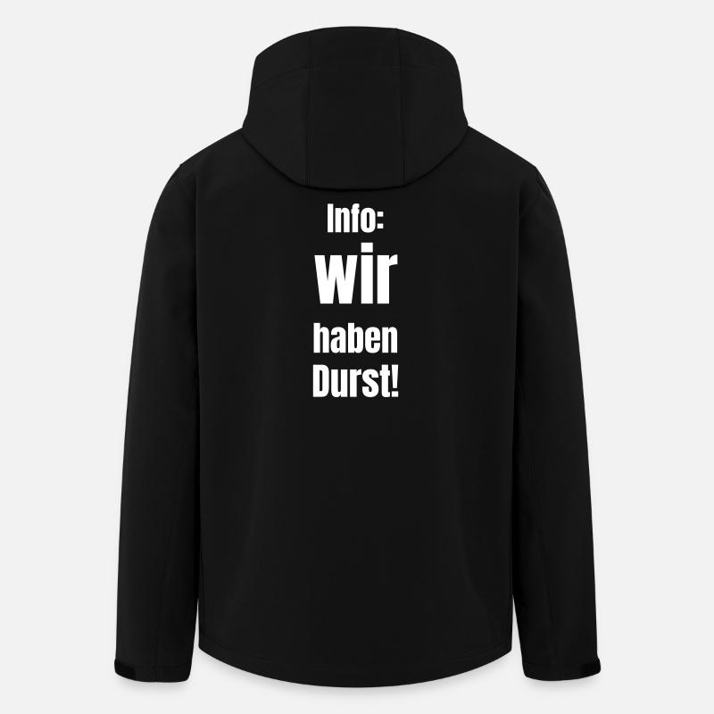 Info : nous avons soif ! - Veste softshell homme en polyester recyclé Stanley/Stella - noir