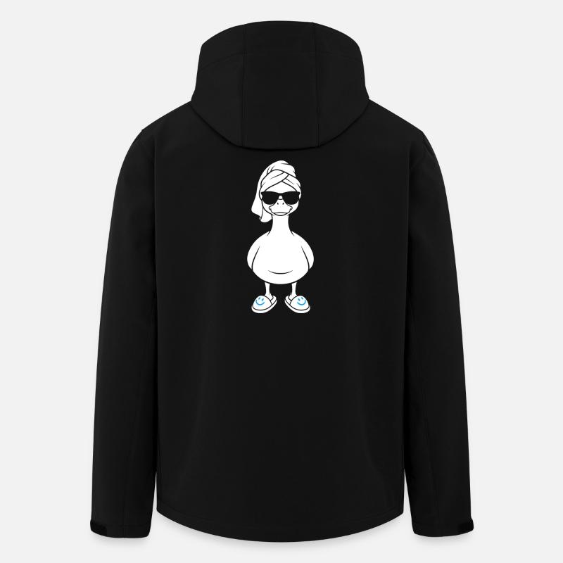Sonnen-Duck mit Badetuch und Slippern - Recycelte Männer Softshell-Jacke von Stanley/Stella - Schwarz