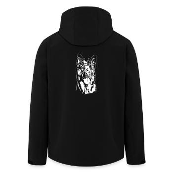 Belgischer Malinois Krone Hunde Hund Wilsigns - Recycelte Männer Softshell-Jacke von Stanley/Stella - Schwarz - Hinten - AI Model Male 185 light (185cm)