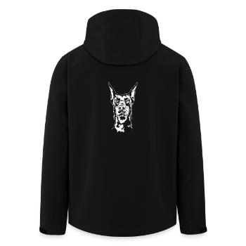 Dobermann Portrait Dobi Dobie Hund Hunde Wilsigns - Recycelte Männer Softshell-Jacke von Stanley/Stella - Schwarz - Hinten - AI Model Male 185 light (185cm)