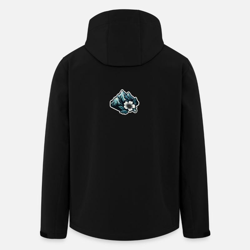 Bergblüte Patchmotiv - Recycelte Männer Softshell-Jacke von Stanley/Stella - Schwarz
