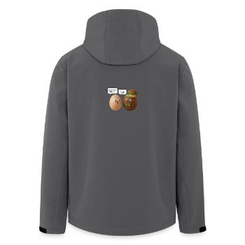 Kiwi and Egg Comedy Design - Men’s Recycled Softshell Jacket by Stanley/Stella - anthracite - Back - AI Model Male 185 light (185cm)