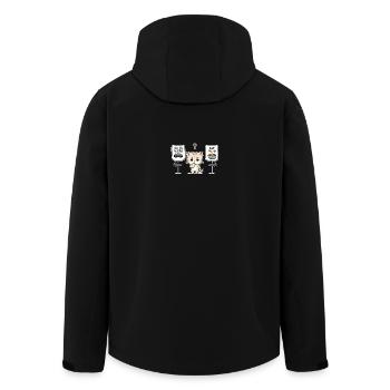 Cat's Dilemma: Work or Meal - Men’s Recycled Softshell Jacket by Stanley/Stella - black - Back - AI Model Male 185 light (185cm)