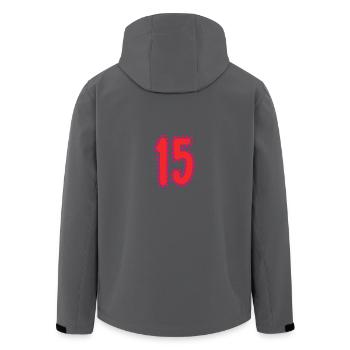 ALLES GUTE ZUM GEBURTSTAG. ALLES GUTE ZUM GEBURTSTAG. JAHRESTAG. - Recycelte Männer Softshell-Jacke von Stanley/Stella - Schwarz - Hinten - AI Model Male 185 light (185cm)
