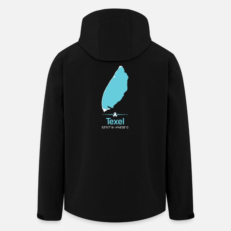 Texel | Design-Landkarte - Recycelte Männer Softshell-Jacke von Stanley/Stella - Schwarz