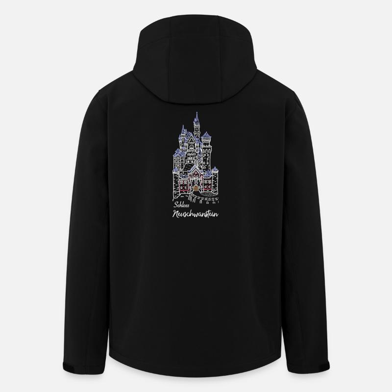 Château de Neuschwanstein, Bavière, Allemagne - Veste softshell homme en polyester recyclé Stanley/Stella - noir