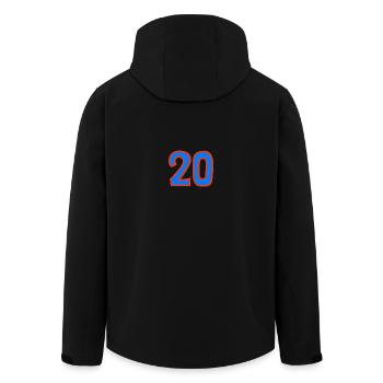 20. 20 YEARS. 20th ANNIVERSARY. 20TH ANNIVERSARY. - Men’s Recycled Softshell Jacket by Stanley/Stella - black - Back - AI Model Male 185 light (185cm)
