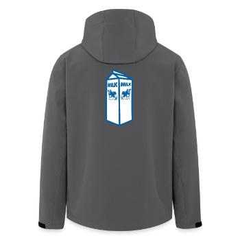 Carton de lait bleu et design de vache - Veste softshell homme en polyester recyclé Stanley/Stella - noir - Dos - AI Model Male 185 light (185cm)