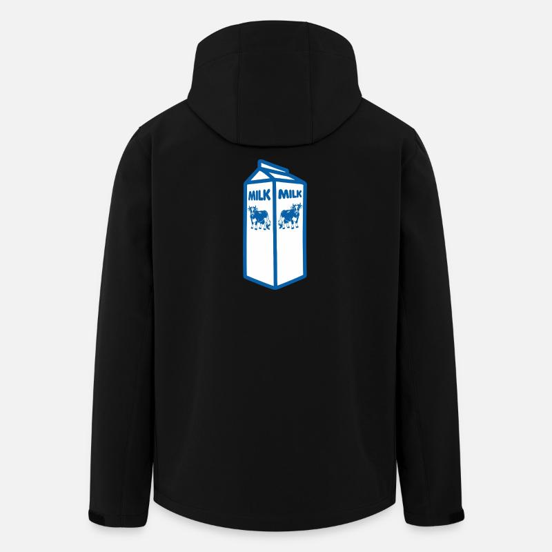 Blauer Milchkarton und Kuh-Design - Recycelte Männer Softshell-Jacke von Stanley/Stella - Schwarz