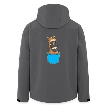 Lustiges Pferd Pferde Reiterin Reiter Kinder - Recycelte Männer Softshell-Jacke von Stanley/Stella - Schwarz - Hinten - AI Model Male 185 light (185cm)