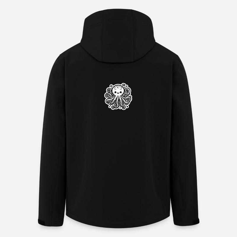 Krake Octopus weiß Sticker - Recycelte Männer Softshell-Jacke von Stanley/Stella - Schwarz