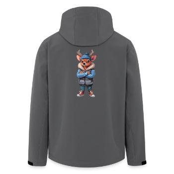 Deer Deer Fawn Fall Winter Outfit - Men’s Recycled Softshell Jacket by Stanley/Stella - black - Back - AI Model Male 185 light (185cm)