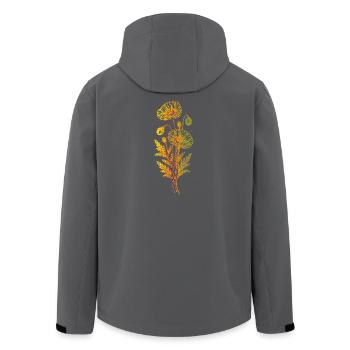 Poppy Line Art Minimalist Design - Men’s Recycled Softshell Jacket by Stanley/Stella - black - Back - AI Model Male 185 light (185cm)
