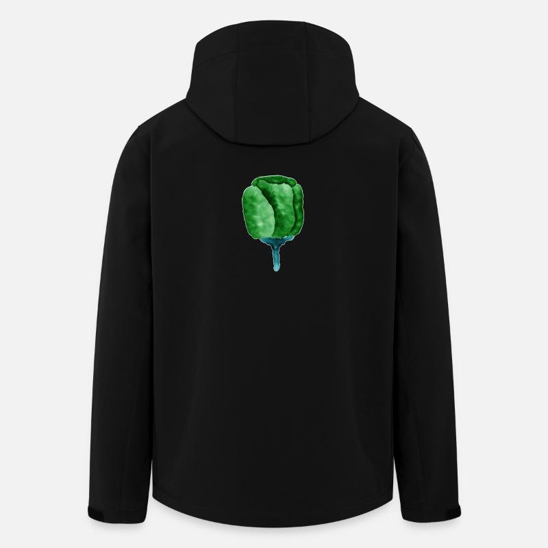 Illustration de fleur verte abstraite - Veste softshell homme en polyester recyclé Stanley/Stella - noir