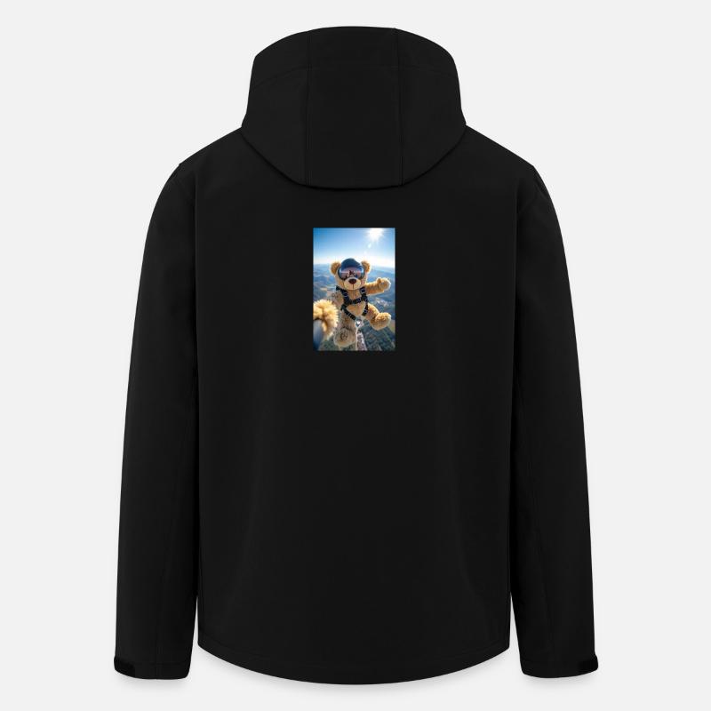 Bären-Fallschirmsprung-Abenteuer - Recycelte Männer Softshell-Jacke von Stanley/Stella - Schwarz