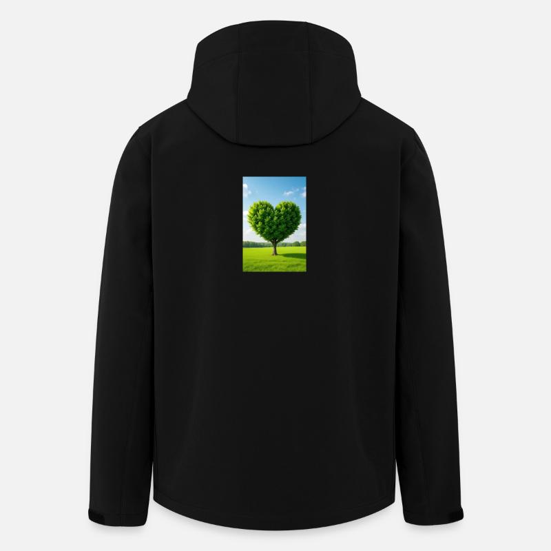 Heart Tree in Sunlit Meadow - Men’s Recycled Softshell Jacket by Stanley/Stella - black