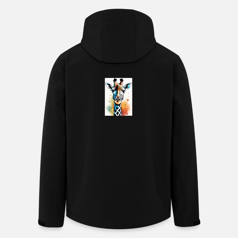 Abstract Geometric Giraffe Art - Men’s Recycled Softshell Jacket by Stanley/Stella - black
