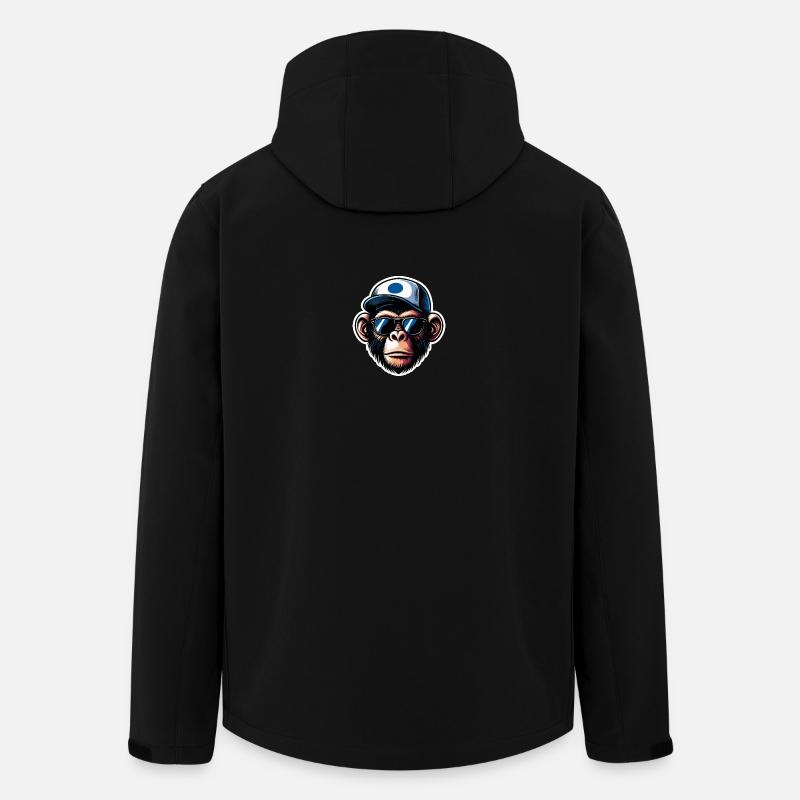 Affe Brille Cap - Recycelte Männer Softshell-Jacke von Stanley/Stella - Schwarz