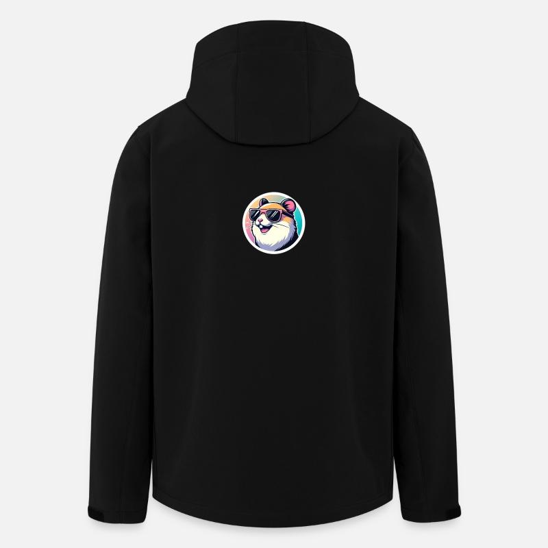 Hamster with sunglasses in pastel - Men’s Recycled Softshell Jacket by Stanley/Stella - black