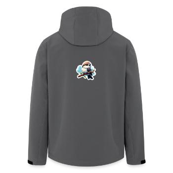 Süßer Vogel auf Ast Sticker - Recycelte Männer Softshell-Jacke von Stanley/Stella - Anthrazit - Hinten - AI Model Male 185 light (185cm)