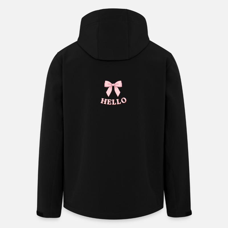 Pinkes Hello mit Schleifenband - Recycelte Männer Softshell-Jacke von Stanley/Stella - Schwarz