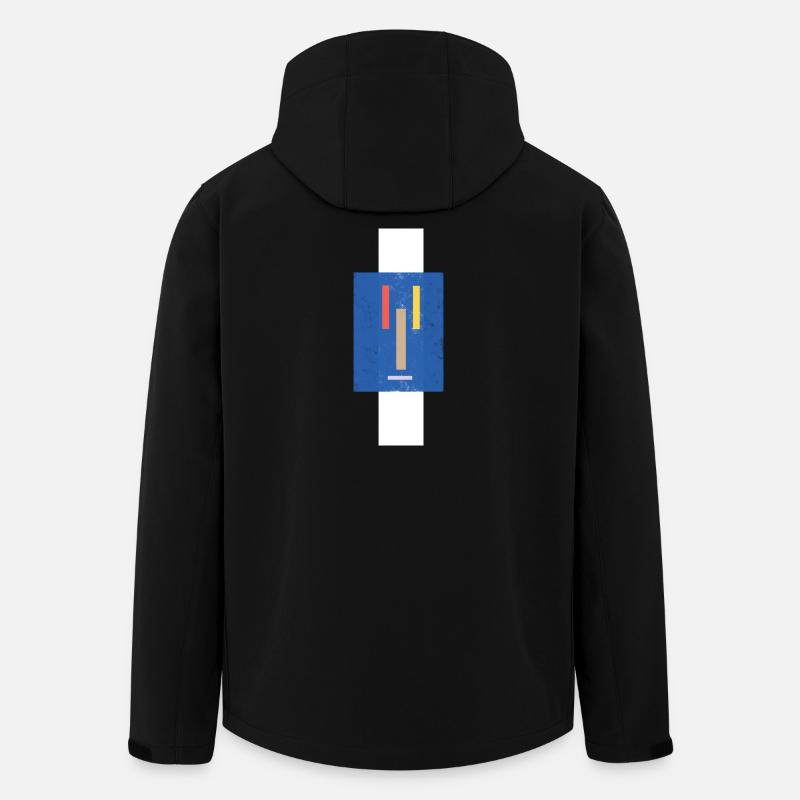 Abstrakte Farbblöcke auf Blaugrund - Recycelte Männer Softshell-Jacke von Stanley/Stella - Schwarz