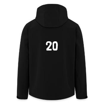 20. 20 ANS. 20e ANNIVERSAIRE. ANNIVERSAIRE 20 ANS. - Veste softshell homme en polyester recyclé Stanley/Stella - noir - Dos - AI Model Male 185 light (185cm)