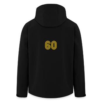 60. 60 ANS. 60e ANNIVERSAIRE. ANNIVERSAIRE 60 ANS. - Veste softshell homme en polyester recyclé Stanley/Stella - noir - Dos - AI Model Male 185 light (185cm)
