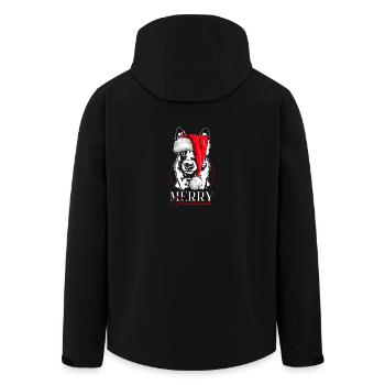 Père Noël Malinois Joyeux Noël Chiens Chien Wilsigns - Veste softshell homme en polyester recyclé Stanley/Stella - noir - Dos - AI Model Male 185 light (185cm)