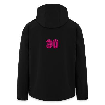 30. 30 ANS. 30e ANNIVERSAIRE. ANNIVERSAIRE 30 ANS. - Veste softshell homme en polyester recyclé Stanley/Stella - noir - Dos - AI Model Male 185 light (185cm)