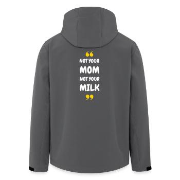 Not Your Mum Not Your Milk - Men’s Recycled Softshell Jacket by Stanley/Stella - black - Back - AI Model Male 185 light (185cm)