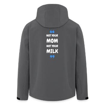 Not Your Mum Not Your Milk - Men’s Recycled Softshell Jacket by Stanley/Stella - black - Back - AI Model Male 185 light (185cm)