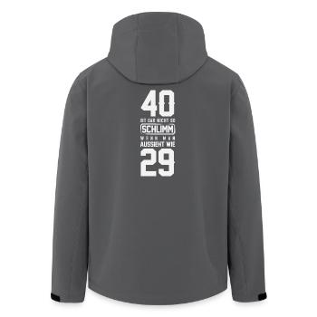 Funny 40th Birthday Gift Birthday Shirt - Men’s Recycled Softshell Jacket by Stanley/Stella - black - Back - AI Model Male 185 light (185cm)