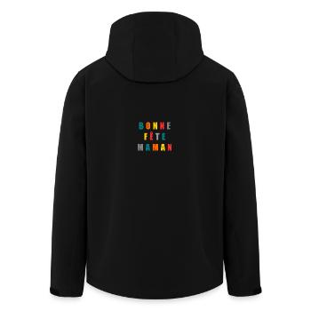 BONNE FÊTE. FÊTE DES MÈRES. FÊTE DES PÈRES. FÊTE - Veste softshell homme en polyester recyclé Stanley/Stella - noir - Dos - AI Model Male 185 light (185cm)