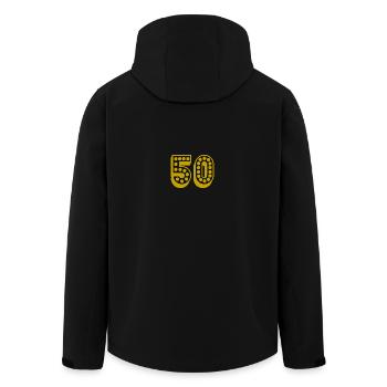 50. 50 ANS. 50e ANNIVERSAIRE. ANNIVERSAIRE 50 ANS. - Veste softshell homme en polyester recyclé Stanley/Stella - noir - Dos - AI Model Male 185 light (185cm)