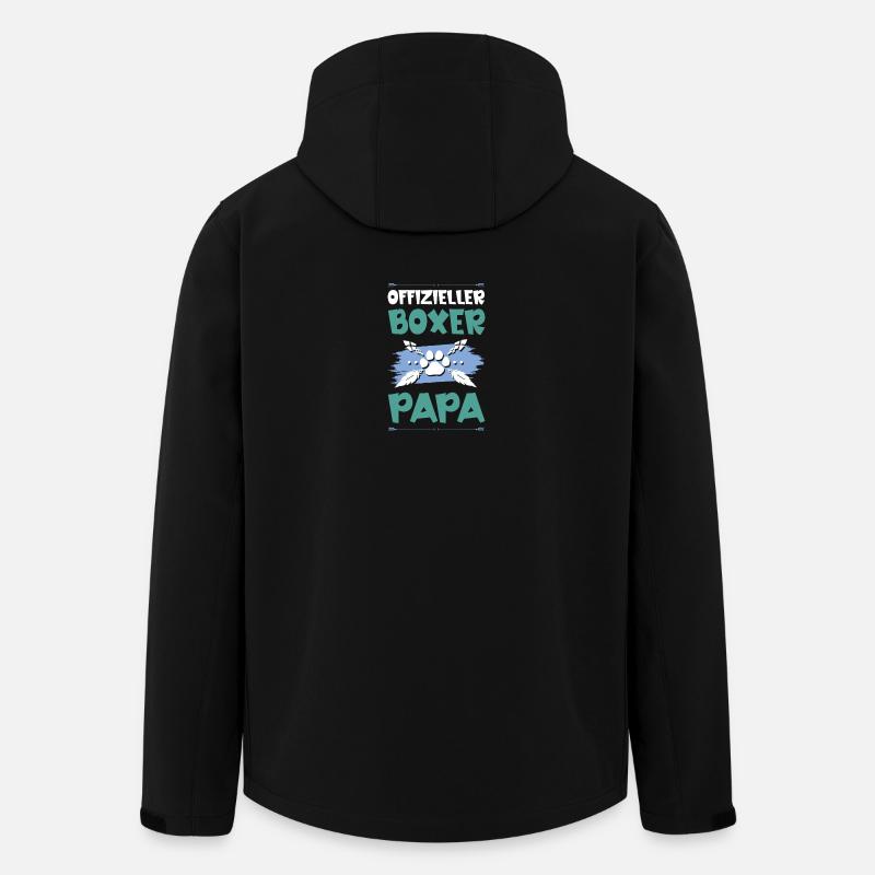 boxer hunde papa - Recycelte Männer Softshell-Jacke von Stanley/Stella - Schwarz