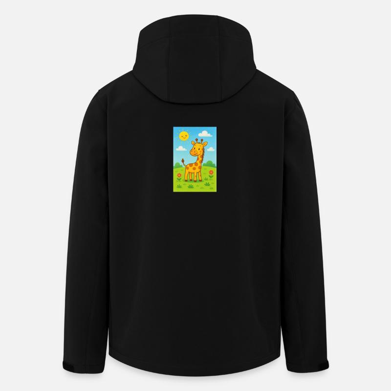Sonnige Girafe im Kinderwiese - Recycelte Männer Softshell-Jacke von Stanley/Stella - Schwarz