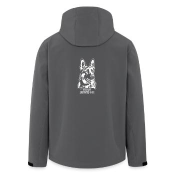 Loved by a German Shepherd Dog Hunde Wilsigns - Recycelte Männer Softshell-Jacke von Stanley/Stella - Schwarz - Hinten - AI Model Male 185 light (185cm)
