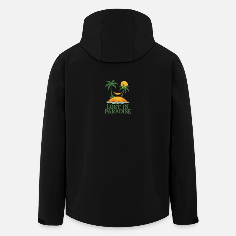 Lost in Paradise – Tropen & Strand - Recycelte Männer Softshell-Jacke von Stanley/Stella - Schwarz