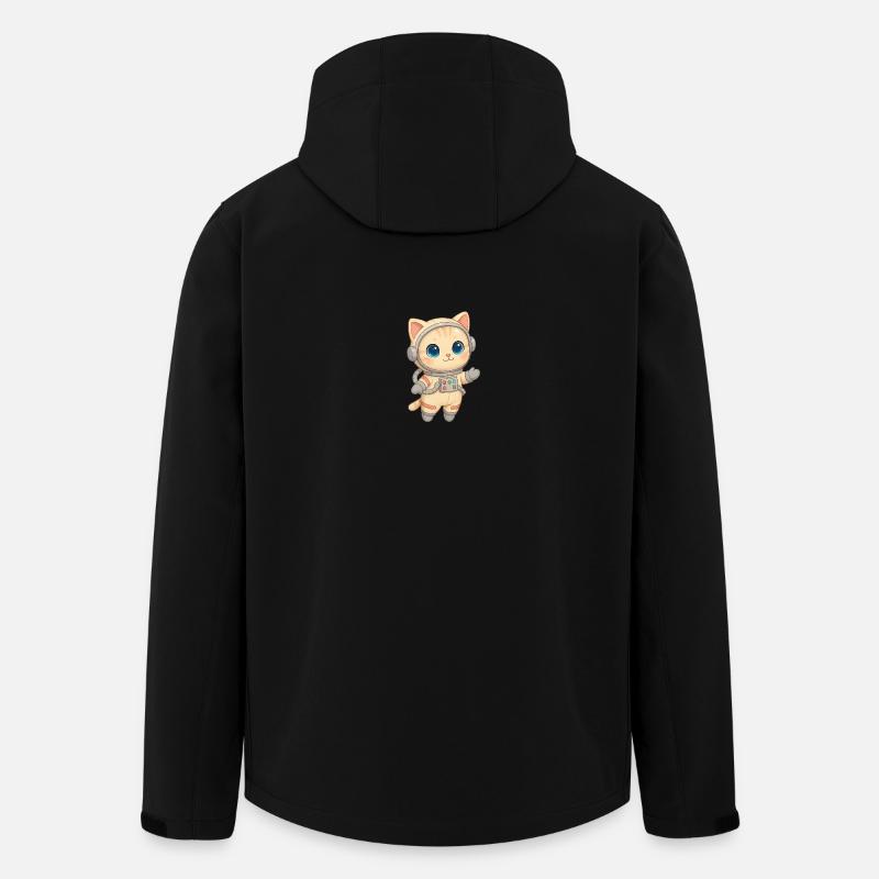 Weltraum-Abenteurer-Katze - Recycelte Männer Softshell-Jacke von Stanley/Stella - Schwarz