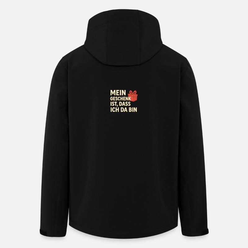 Mein Geschenk ist, dass ich da bin – Weihnachtsspr - Recycelte Männer Softshell-Jacke von Stanley/Stella - Schwarz